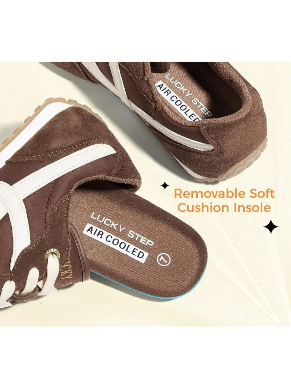 Women's Brown Comfortable Casual Retro Non Slip Lightweight Fashion Sneakers
